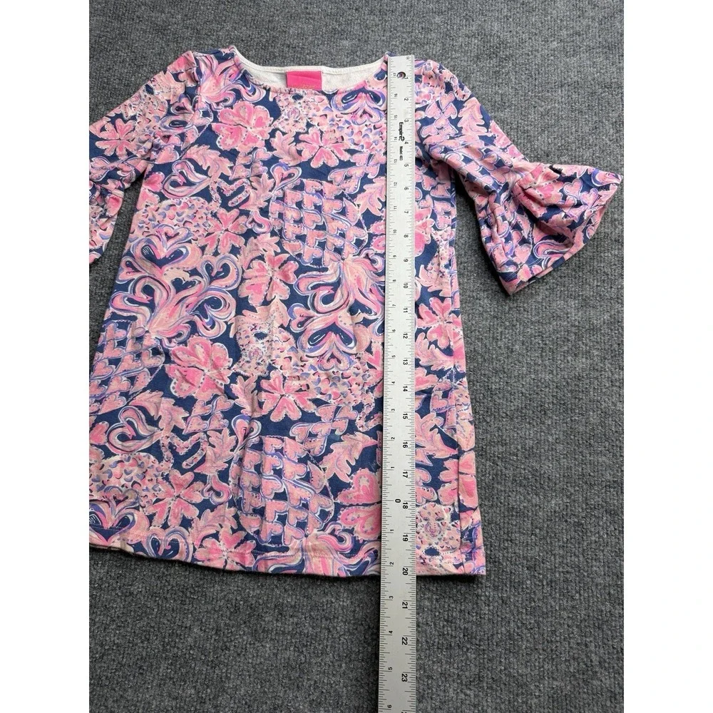 Lilly Pulitzer Sorrento Dress Girls S 4-5 Multicolor Bell Sleeve Shift Ruffle